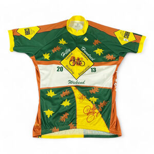 Peak 1 Cycling Jersey Adult EXTRA LARGE Green Yellow Indiana Hilly Hundred 2013